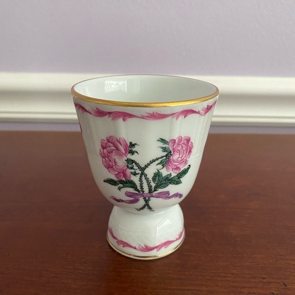 Vintage Bernardaud Limoges Les Deux Roses Double Egg Cup - Picture 1 of 3